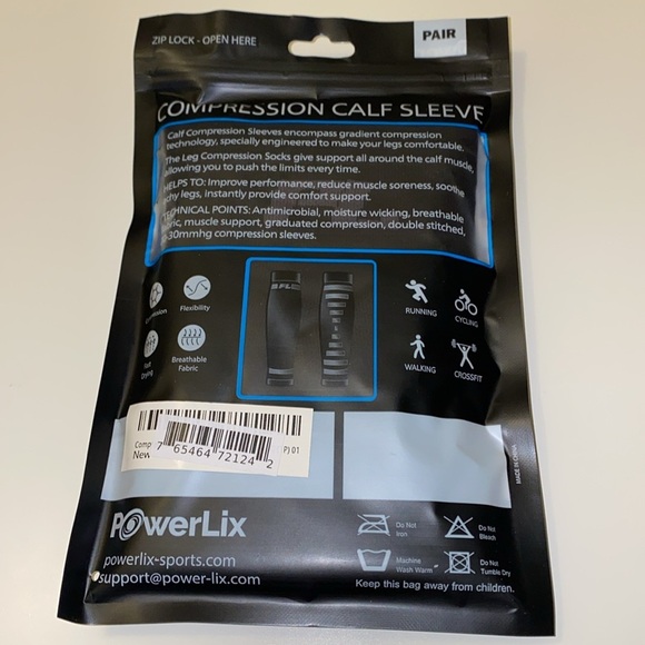 Powerlix Compression Calf Sleeve Unisex L / XL - Picture 2 of 2